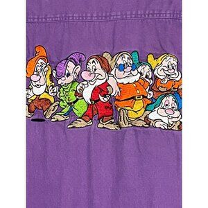 Vintage Disney Dwarf Embroidery Shirt M Purple Theme Park Classic Retro
